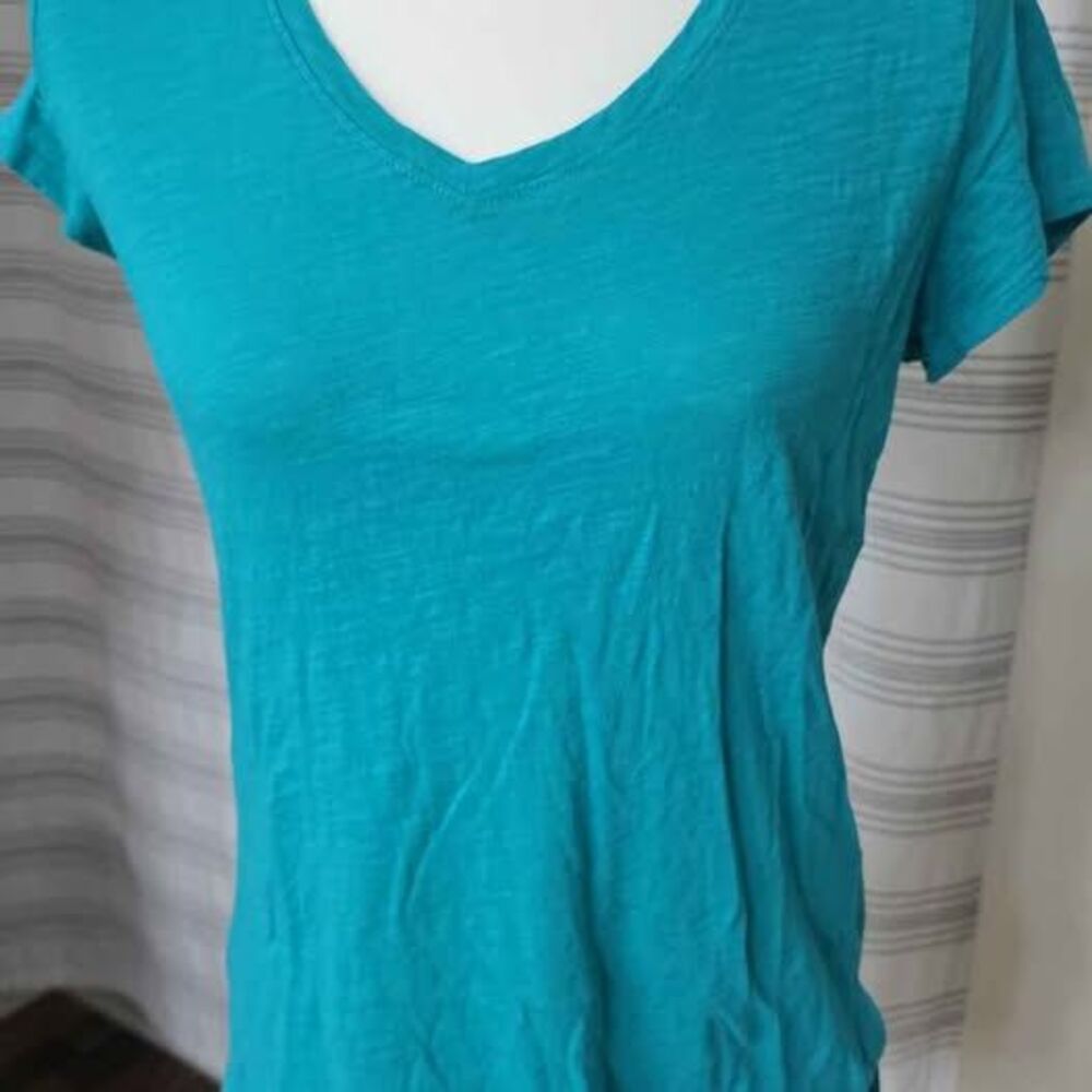 Teal V-Neck Short Sleeve T-Shirt